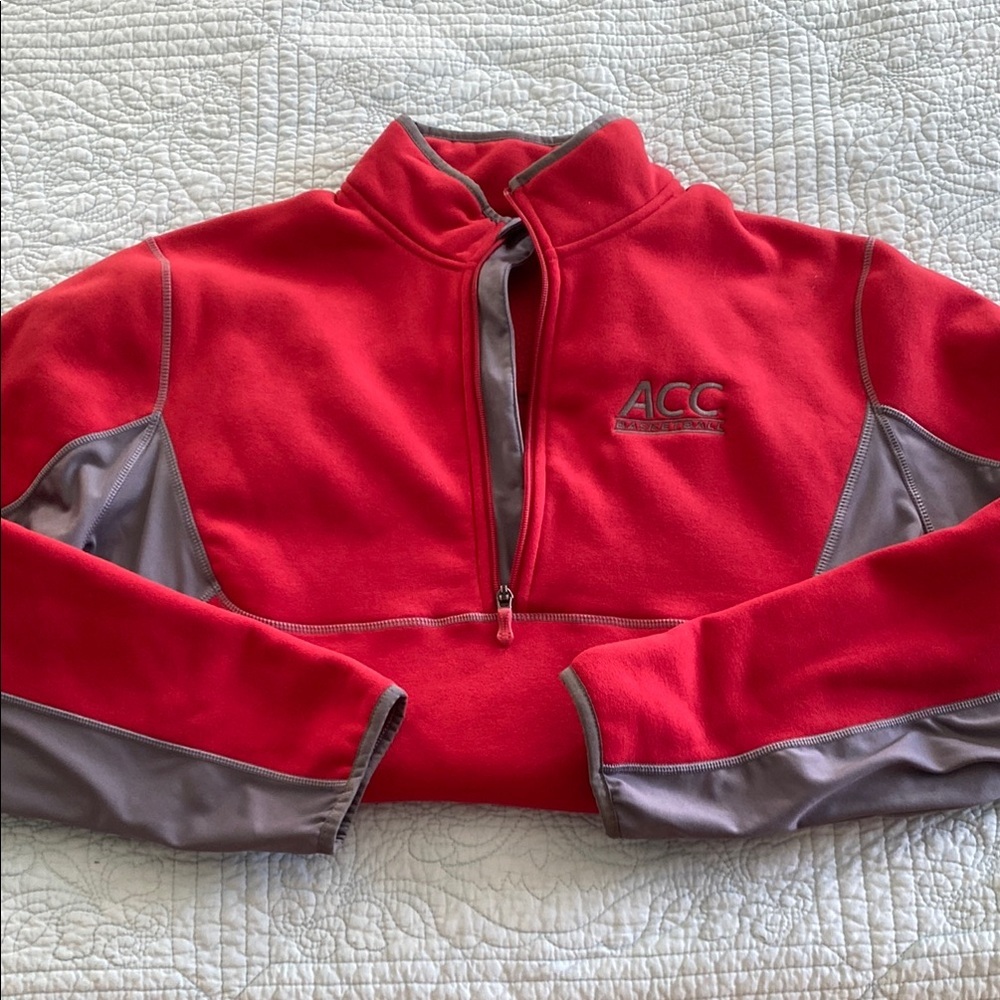 Red and Gray ACC Quarter-Zip Pullover